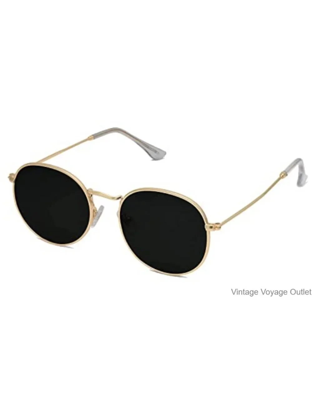 Small Round Polarized Sunglasses Stainless Steel Frame Classic Vintage Shades
